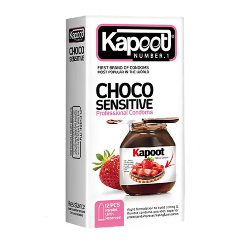 کاندوم شکلاتی حساس کاپوت 12 عددی Kapoot Choco Sensitive